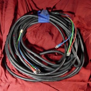 Lot (2) 3 BNC to 3 BNC Video Cable Ferrite Core 48'&32’ Premium High Resolution